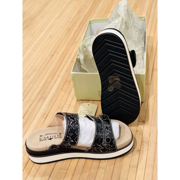 Spring Step L'Artiste Women's Dearest Slide Sandal Black Multi Sz 6.5-7 $149 - Picture 7 of 8